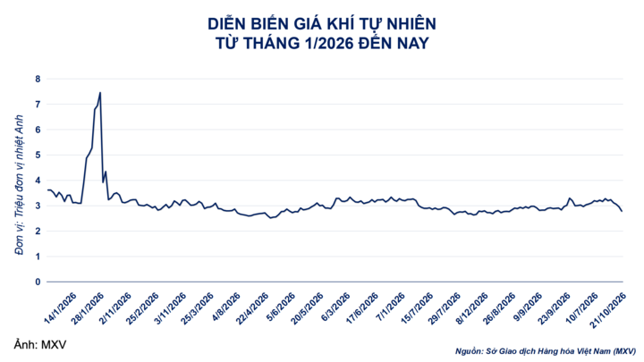 Diễn biến giá khí tự nhiên